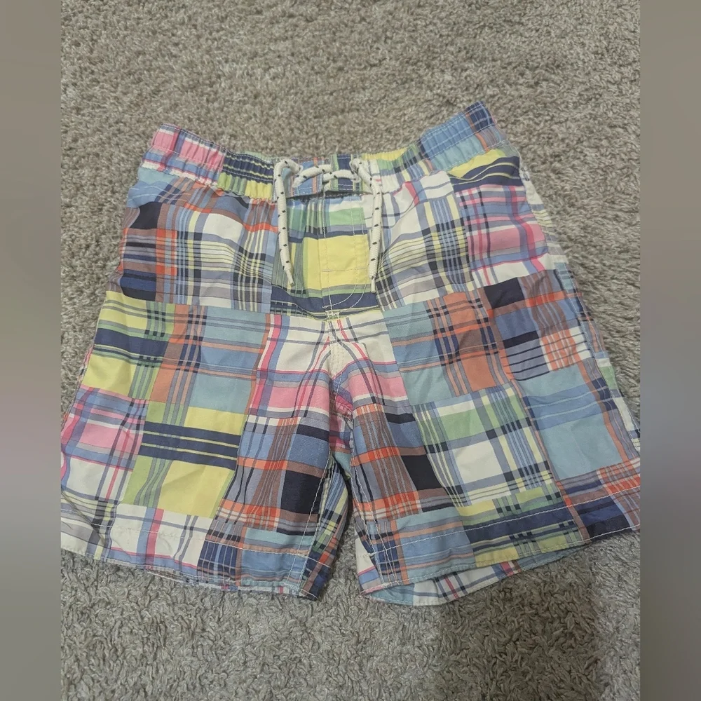 Baby Gap Multicolor Plaid Boys Swim Trunks